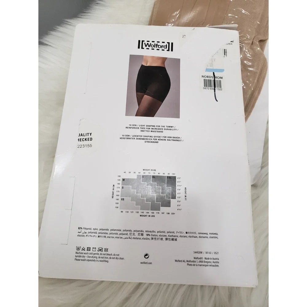 NEW DAMAGED PACKAGE Wolford Individual 10 DEN Light Shaping Tummy Tights